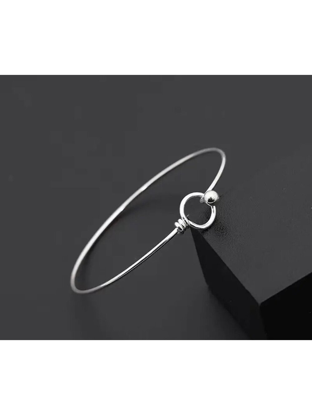 New - Gorgeous Stainless Steel Round Open Bangle Bracelet